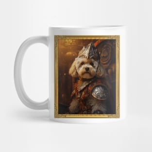 Valiant Apricot Bichon Frisé - Medieval Conquistador  (Framed) Mug